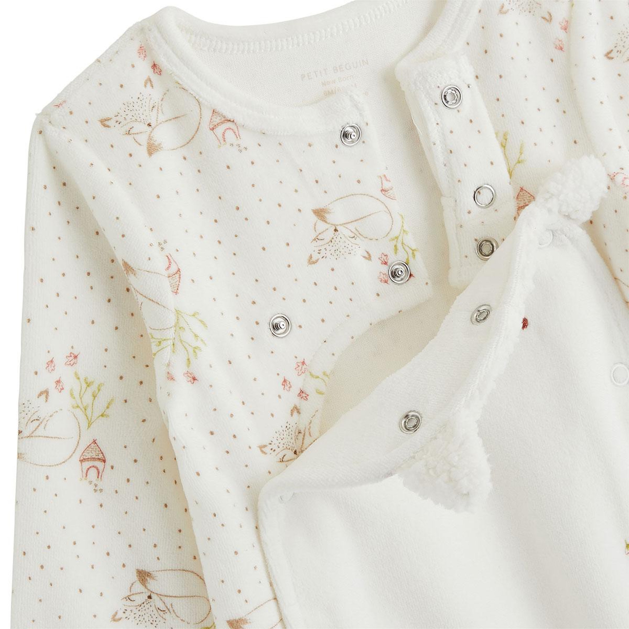 Voir la diapositive 4 : Petit BÃ©guin Pyjama bébé en velours ouverture pont doucette