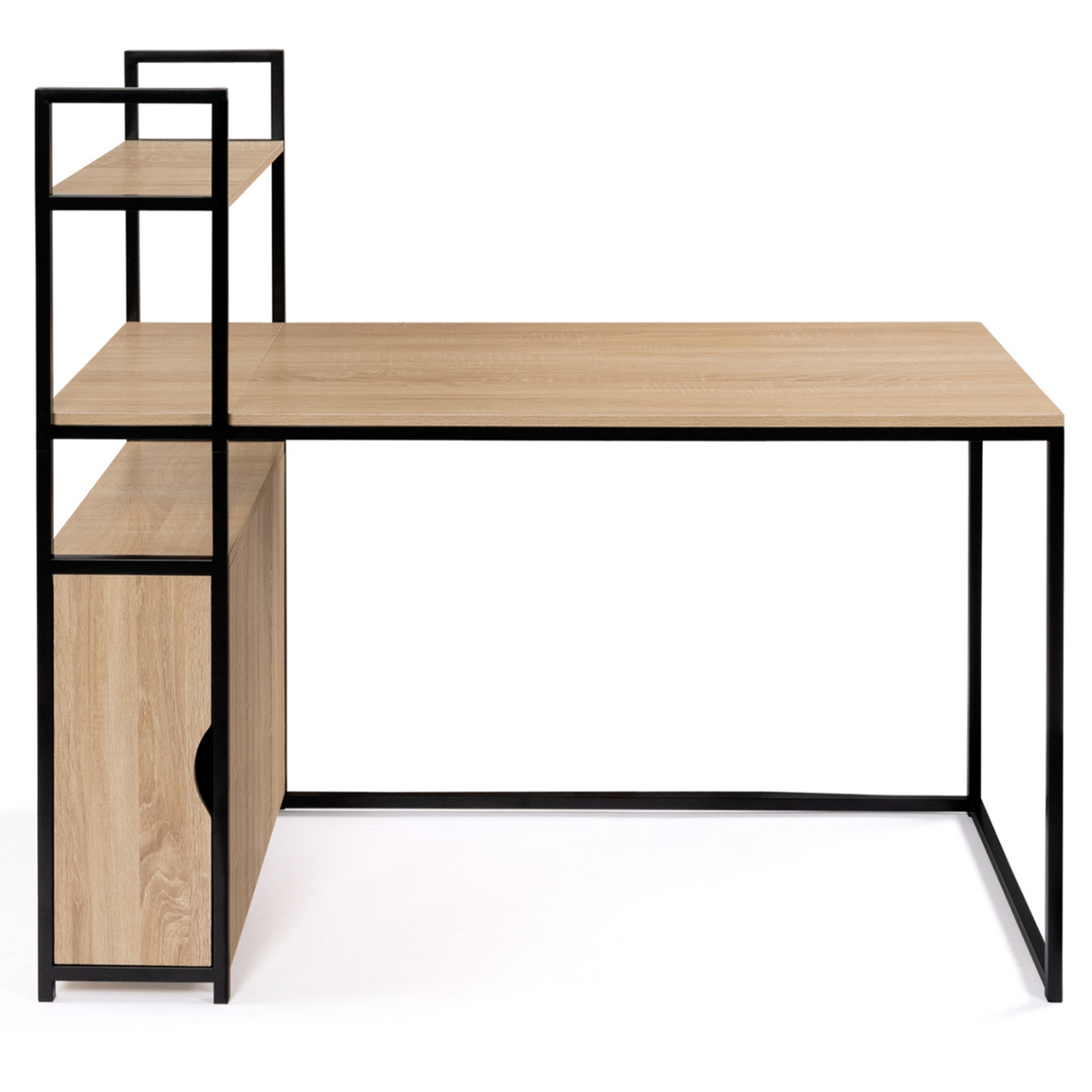 ID MARKET Bureau bibliothèque XXL avec placard DETROIT design industriel