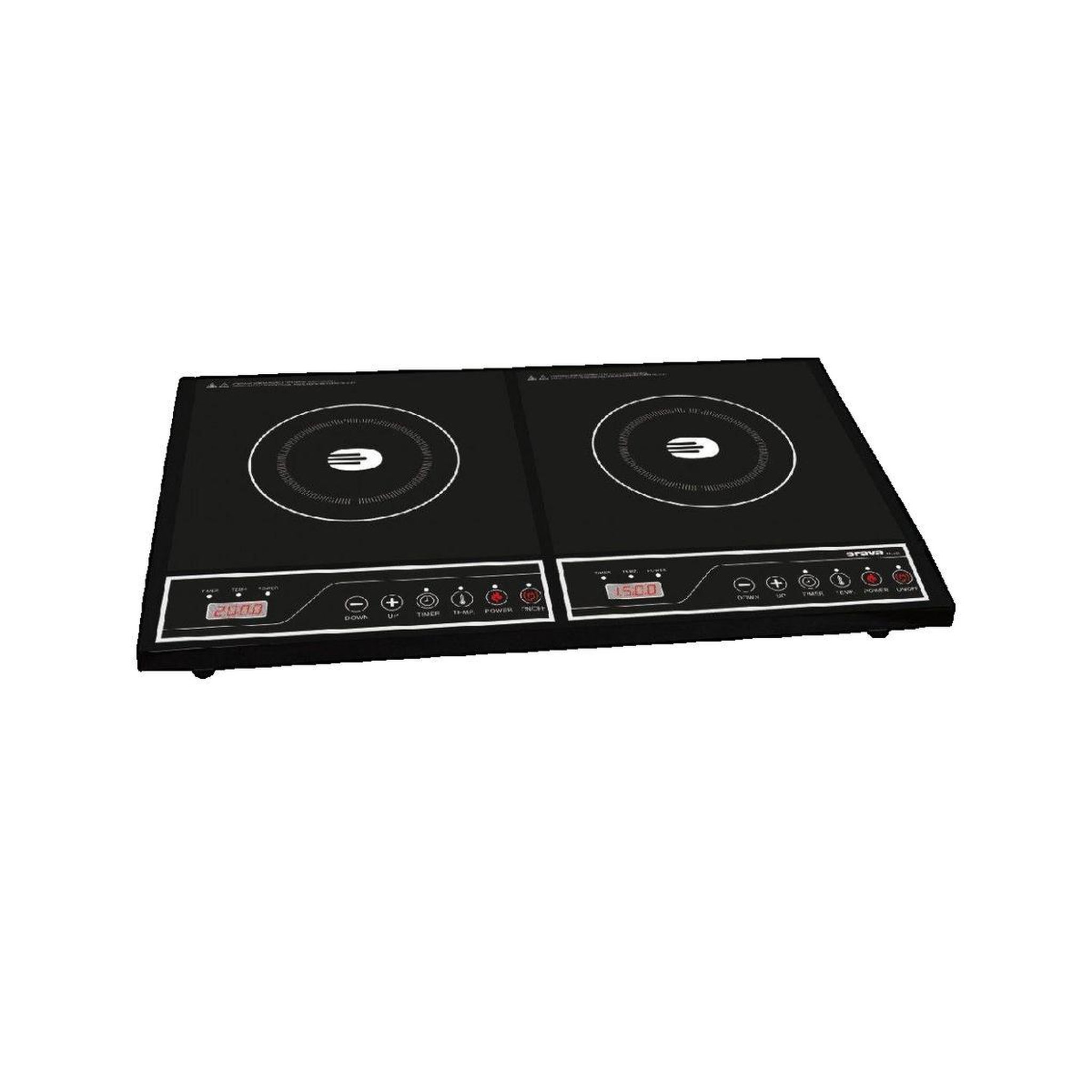 Voir la diapositive 2 : Orva Plaque à induction Orava VP-40i noire avec 2 zones de cuisson