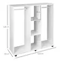 HOMCOM Armoire penderie meuble de rangement mobile 6 roulettes 120L x 40l x 128H cm panneaux de particules aspect bois blanc