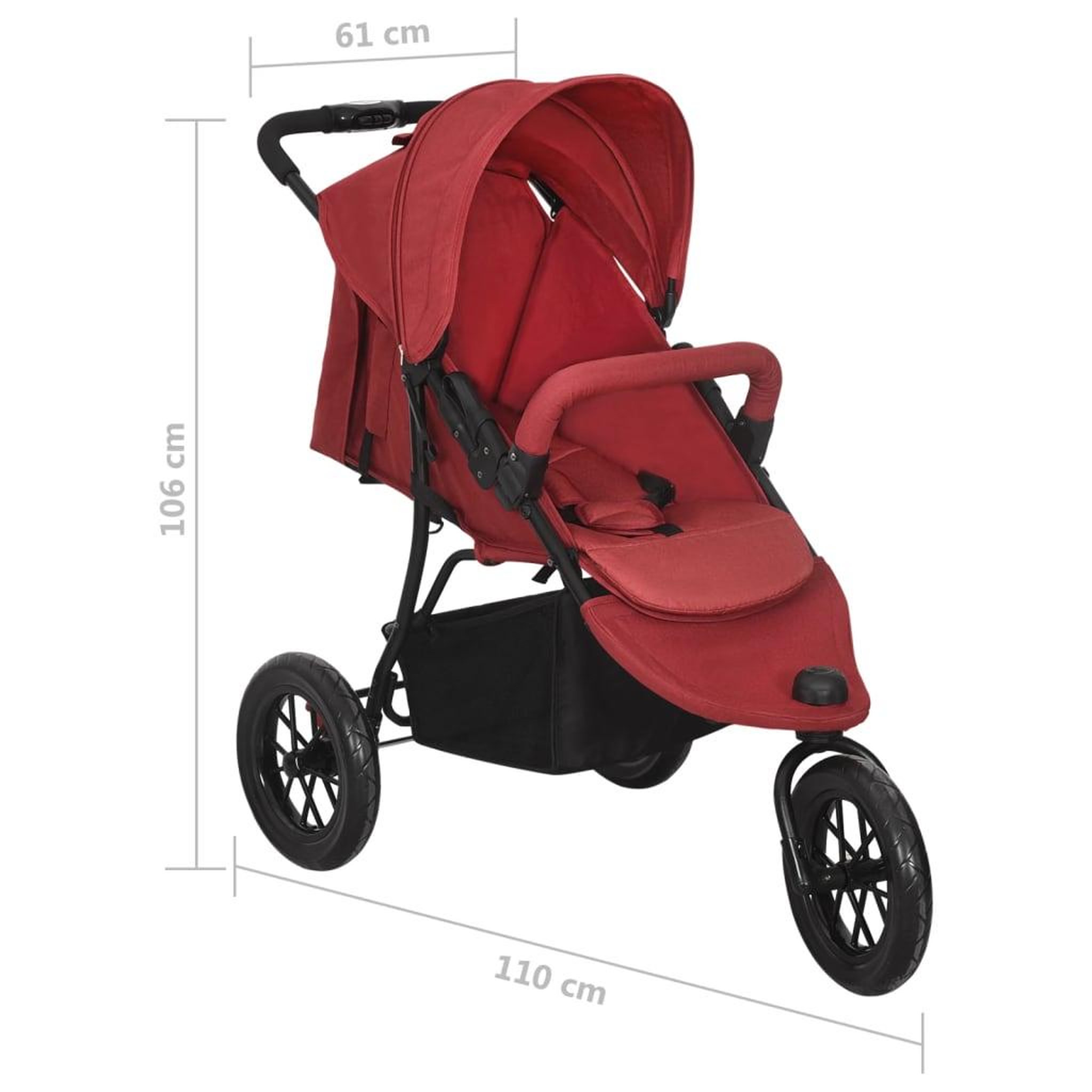 Voir la diapositive 6 : VIDAXL Poussette pour bebe Rouge Acier
