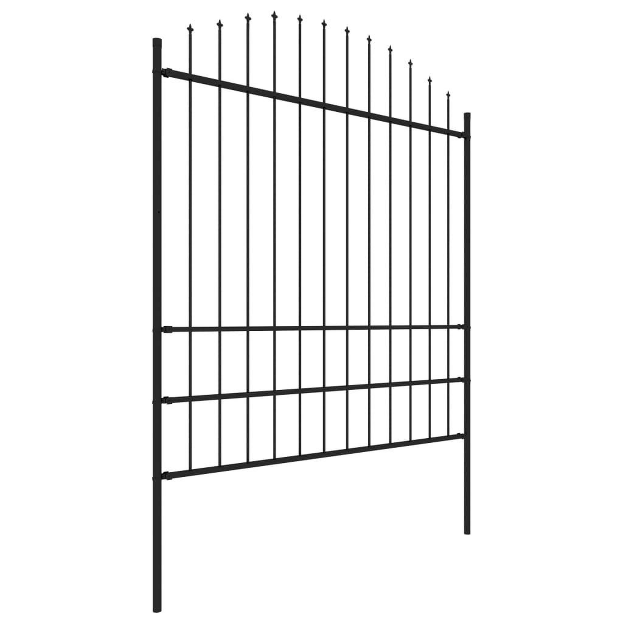 Voir la diapositive 3 : VIDAXL Cloture de jardin a dessus en lance Acier (1,75-2)x8,5 m Noir