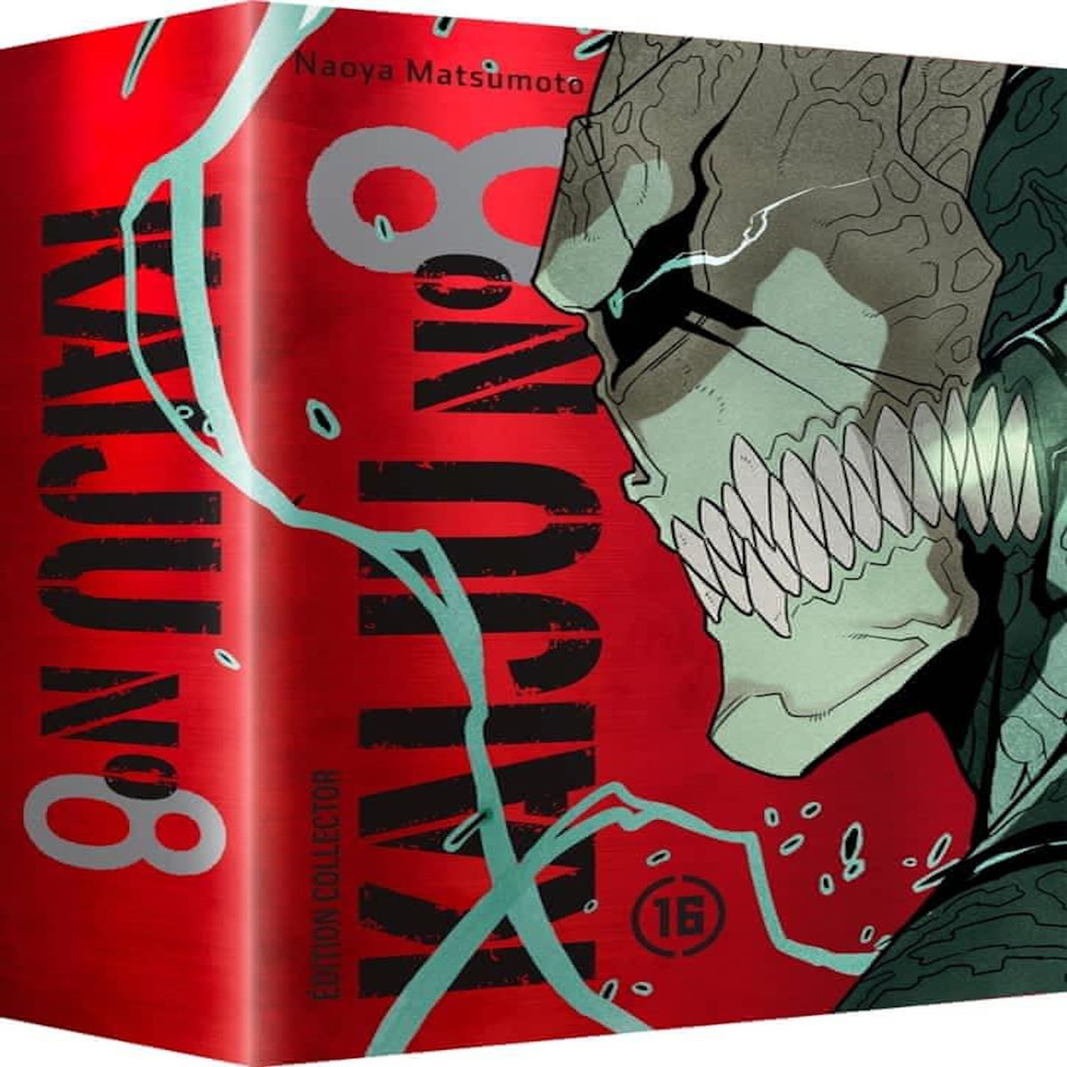 KAIJU N°8 TOME 16 : COFFRET AVEC UNE JAQUETTE REVERSIBLE, 1 PIN'S, 1 CADRE ACRYLIQUE, UNE PLANCHE DE STICKERS, 1 STAND ACRYLIQUE ET UN LIVRE D'ILLUSTRATIONS. EDITION COLLECTOR, Matsumoto Naoya