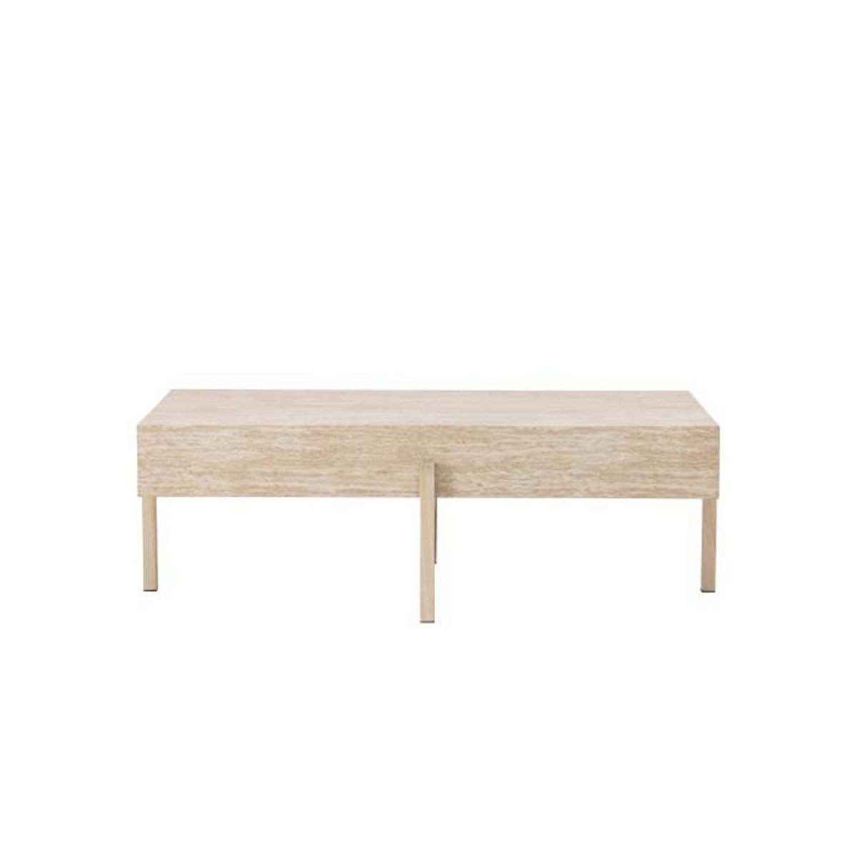 Paris Prix Table Basse Effet Travertin  Vadholmen  126cm Beige