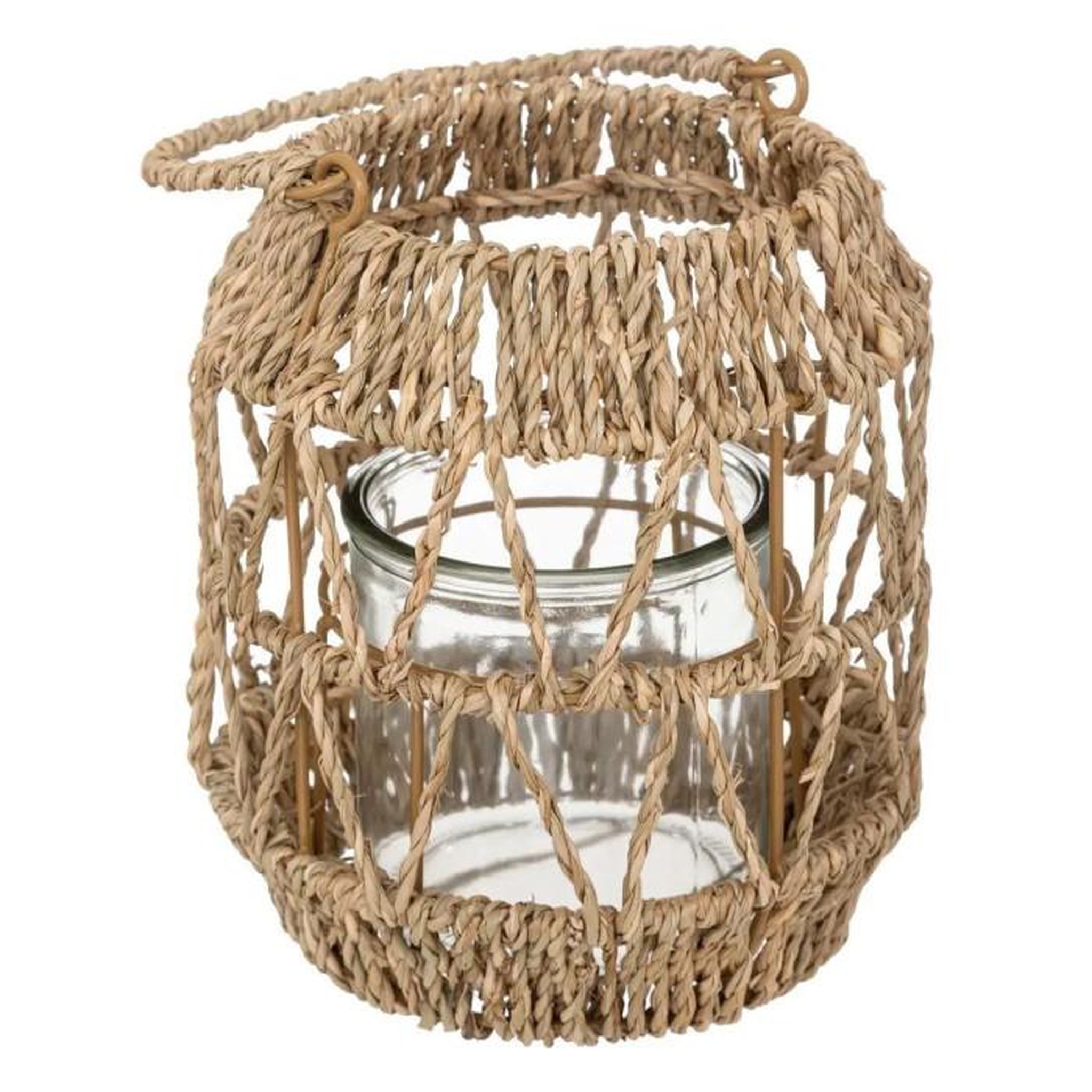 Voir la diapositive 2 : ATMOSPHERA Lanterne Déco en Rotin  Muli  18cm Beige