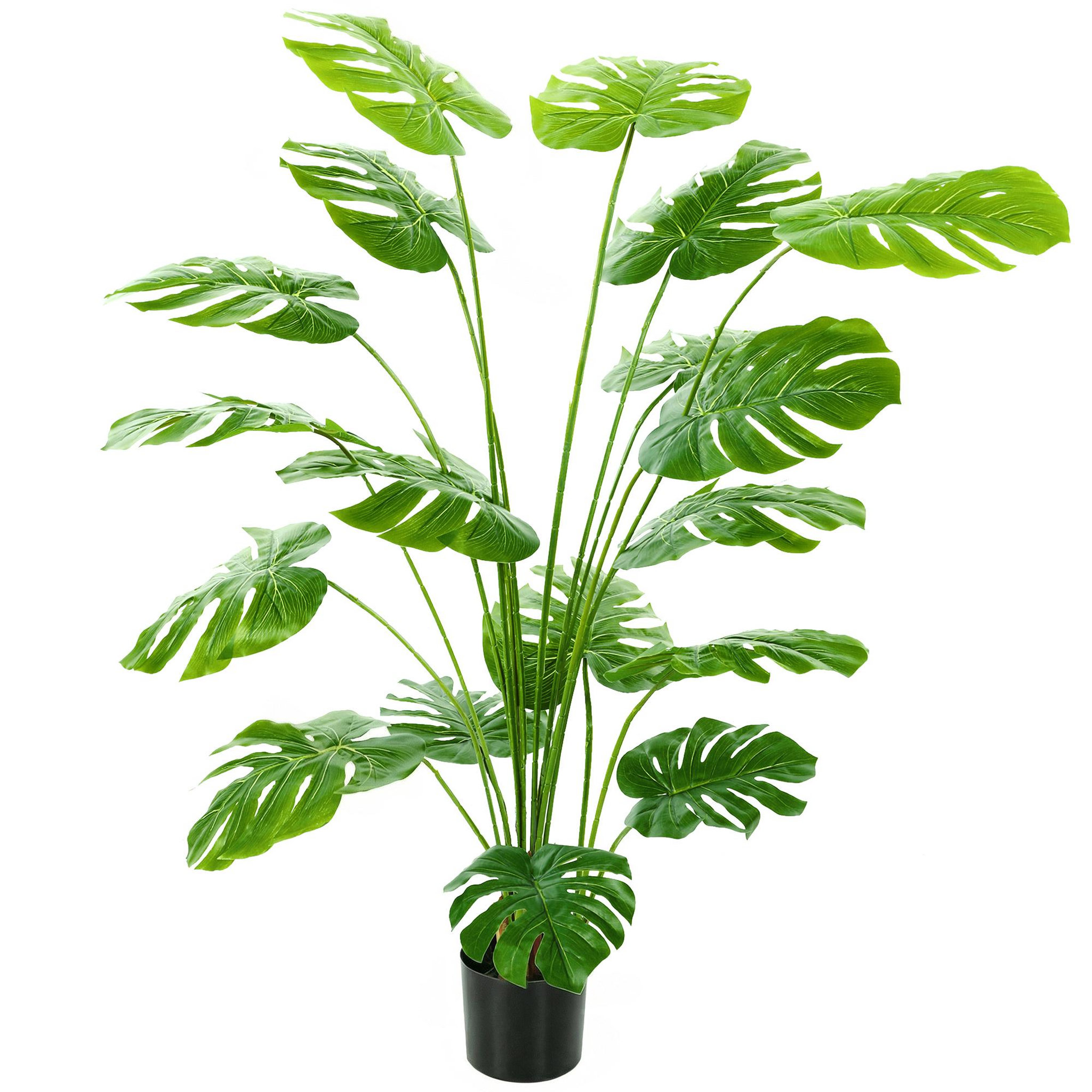 Voir la diapositive 5 : HOMCOM Plante artificielle Monstera H.1,5 m feuilles de tortue grand réalisme