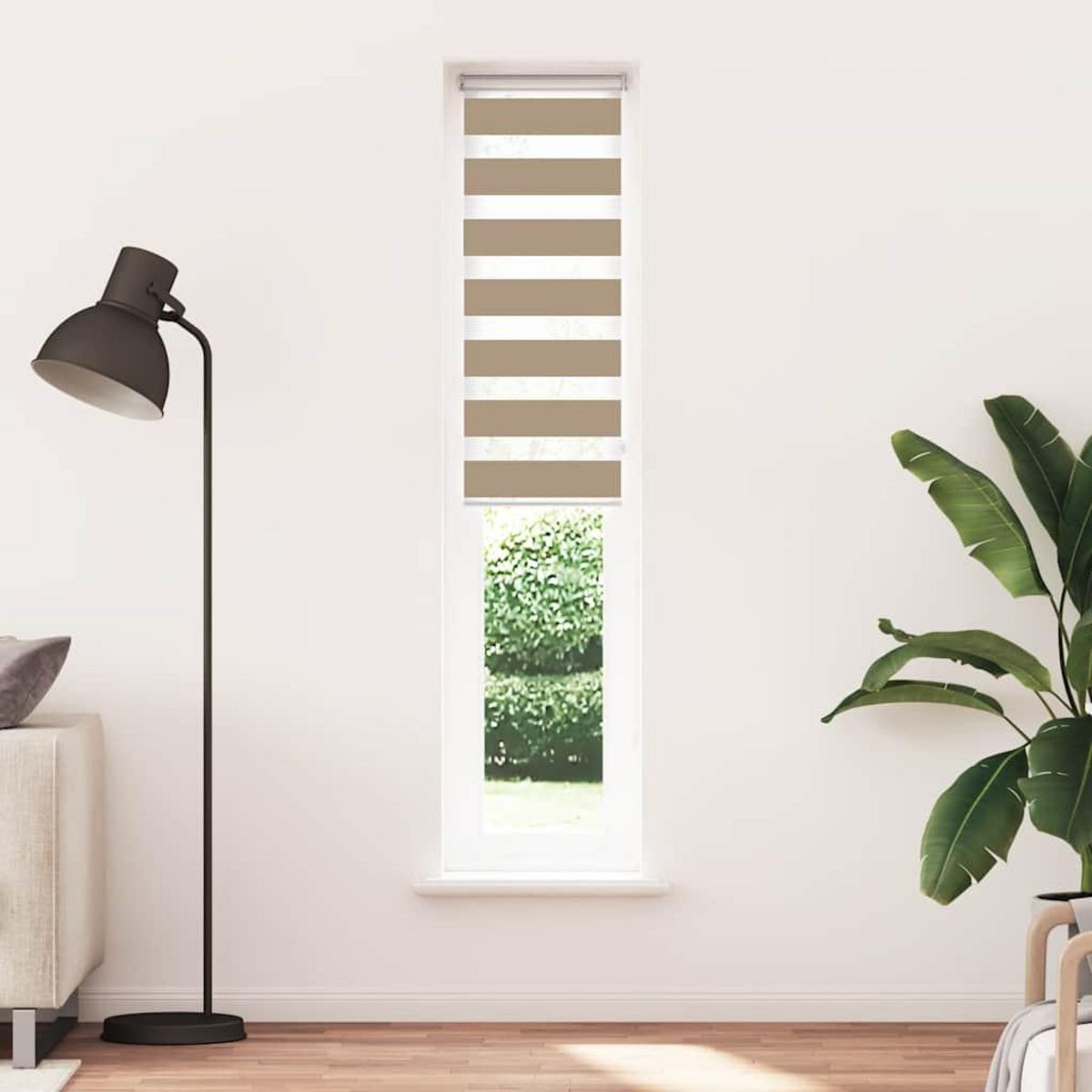 VIDAXL Store zebre marron sable largeur du tissu 35,9 cm polyester