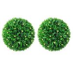 VIDAXL Boules de buis artificielles avec lumieres LED 2 pcs vert 47 cm