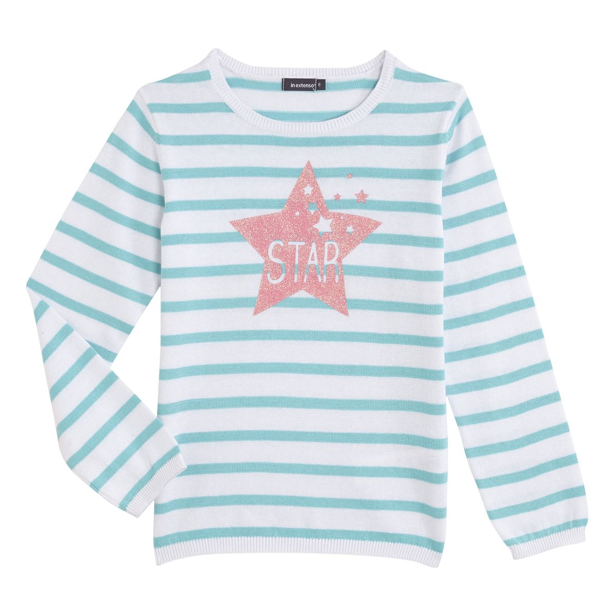 IN EXTENSO Pull rayé motif étoile fille
