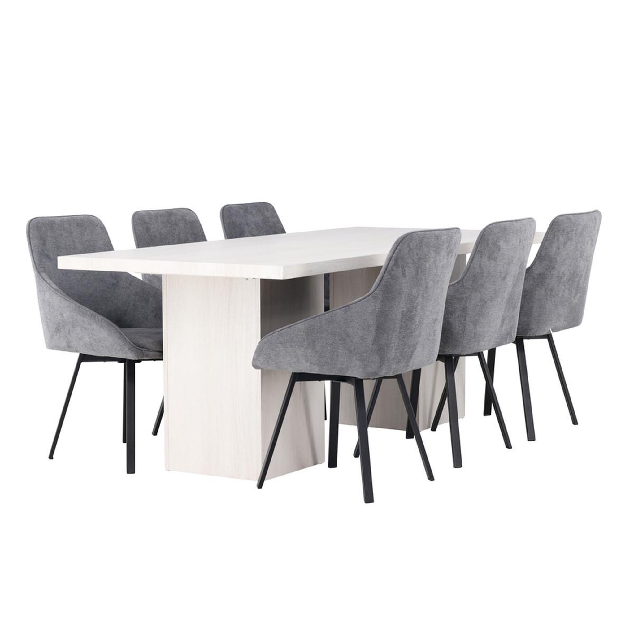 Paris Prix Ensemble table à manger & 6 chaises  olga & rosie  200cm naturel & gris