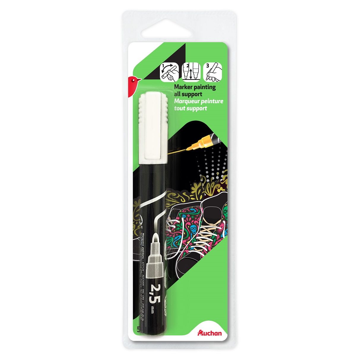 AUCHAN Marqueur peinture blanche
