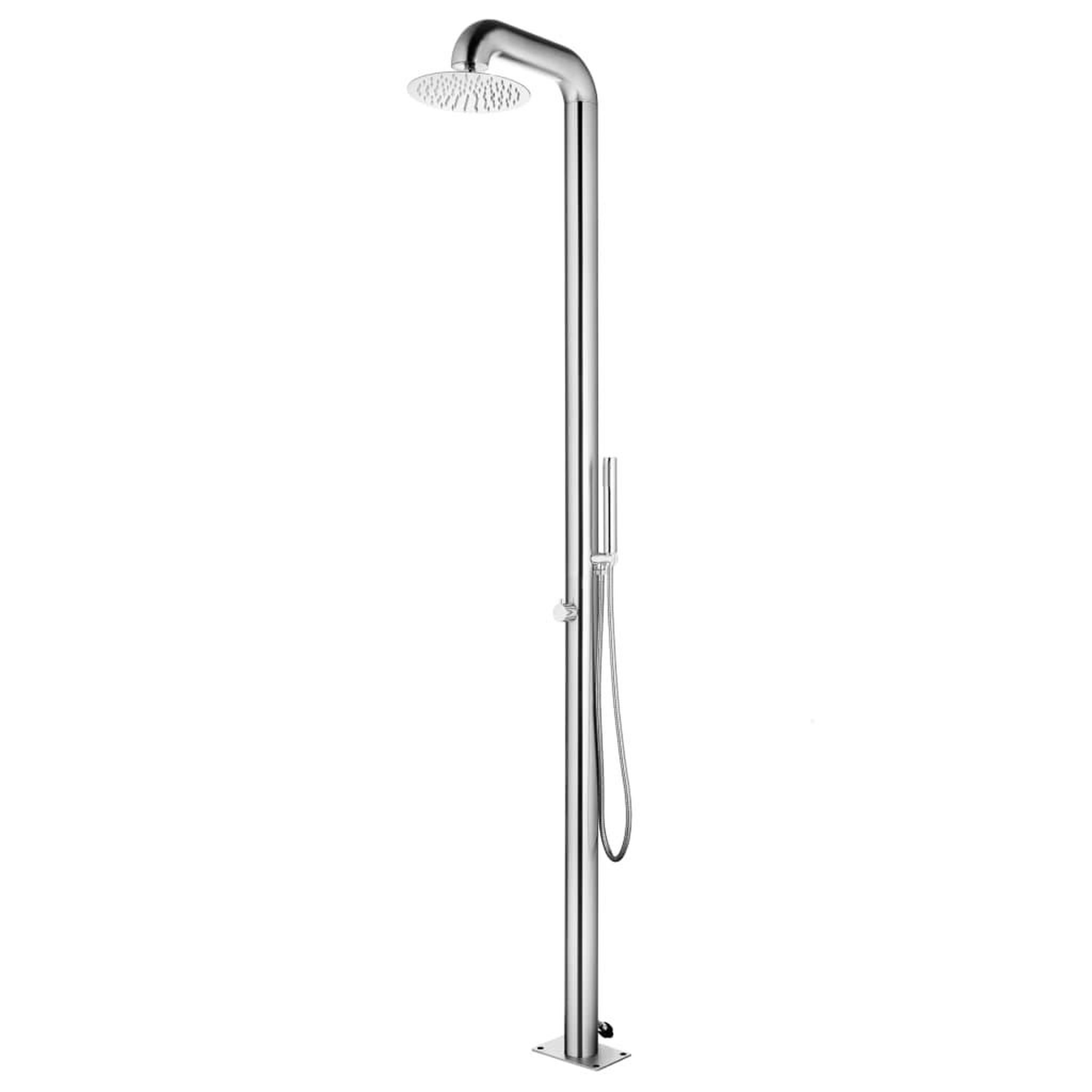 VIDAXL Douche de jardin 225 cm Acier inoxydable