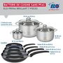 Voir la diapositive 2 : ELO Ensemble de 4 Poêles de cuisson 20, 24, 28 et 32 cm et 3 faitouts 12, 20 et 24 cm Elo Prima Brillant