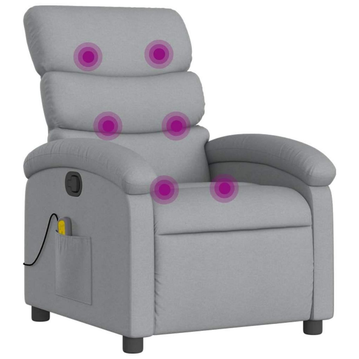 VIDAXL Fauteuil de massage inclinable Gris clair Tissu