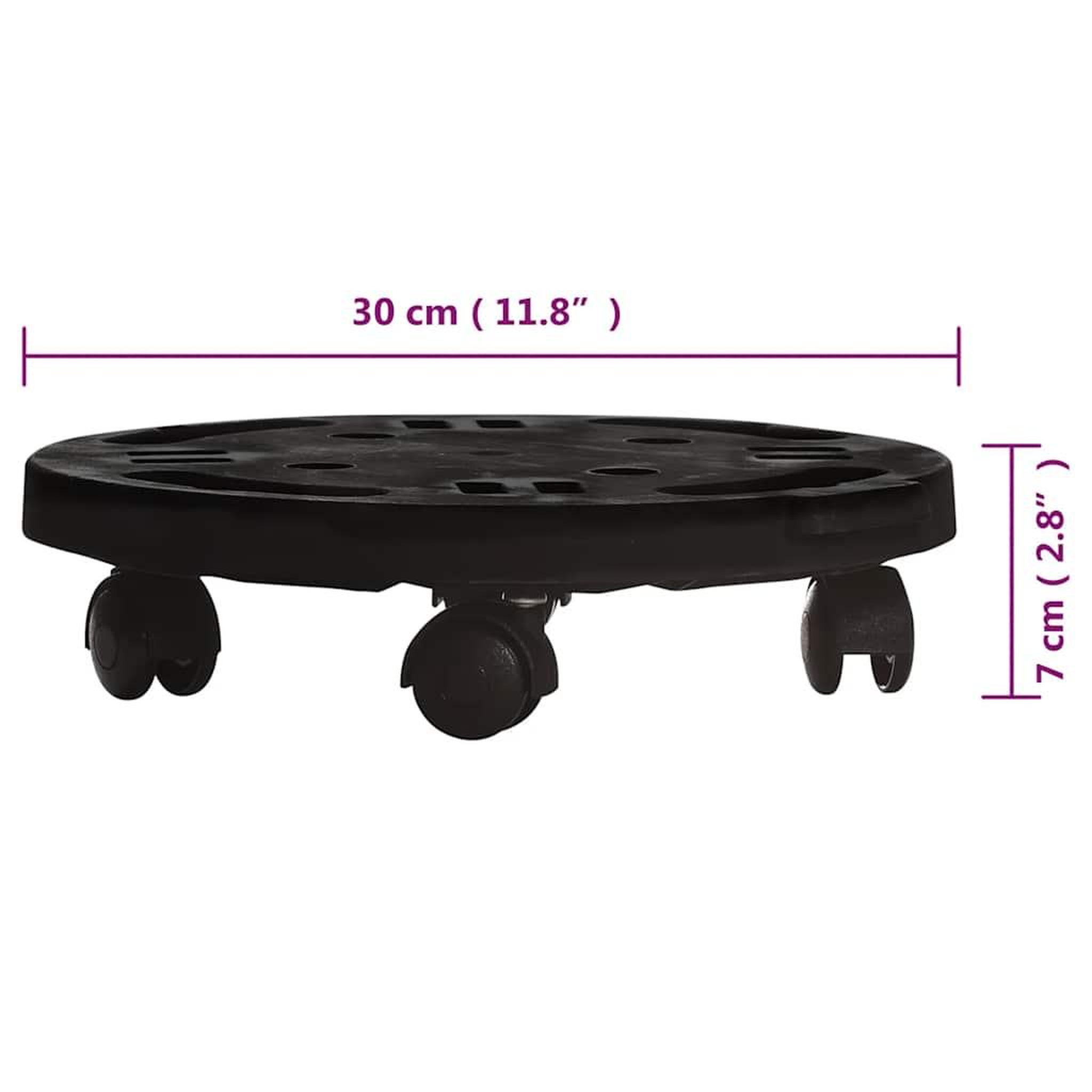 Voir la diapositive 6 : VIDAXL Chariots a plantes avec roues 2 pcs Diametre 30 cm Noir 170 kg