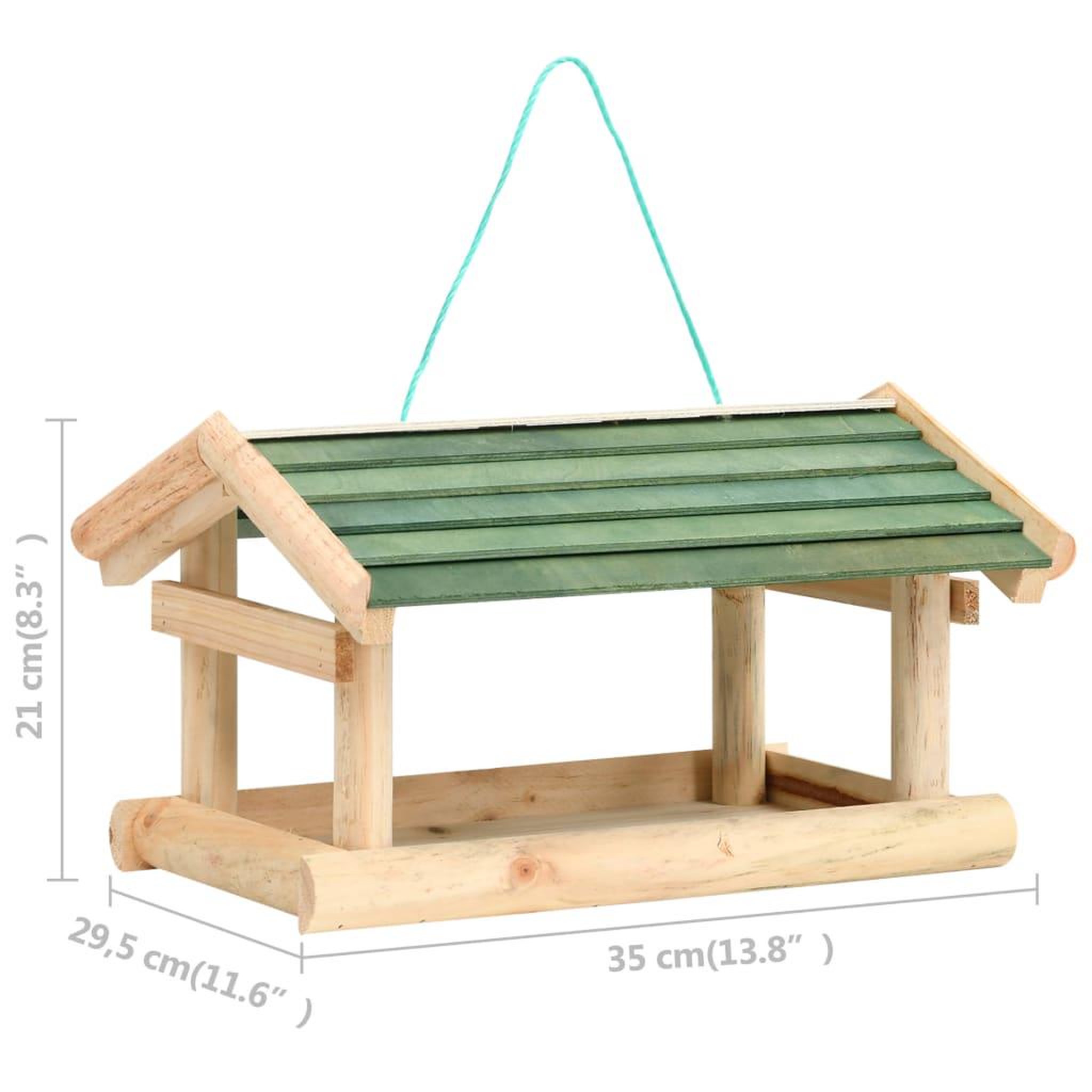 Voir la diapositive 6 : VIDAXL Mangeoire a oiseaux bois de sapin 35x29,5x21 cm