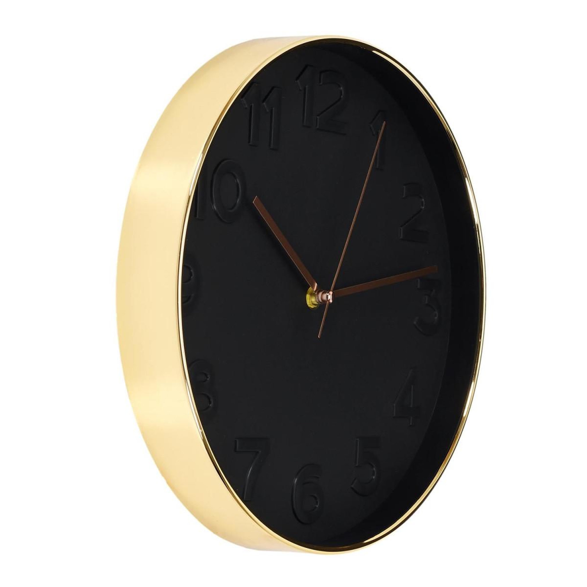 Voir la diapositive 2 : The Home Deco Factory Horloge murale  gold  30cm noir & cuivre
