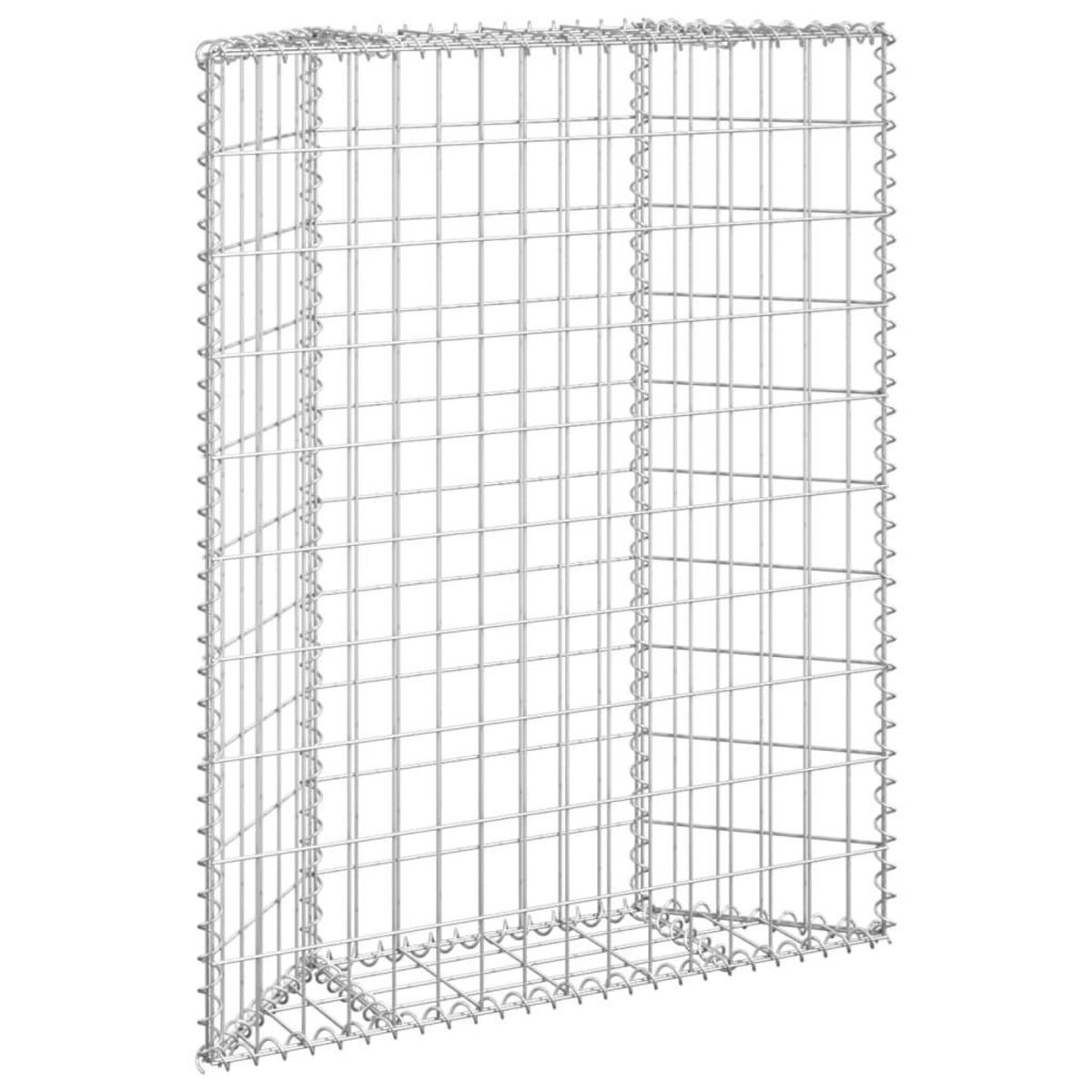 VIDAXL Lit sureleve a gabion en trapeze Acier galvanise 80x20x100 cm