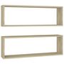 Voir la diapositive 2 : VIDAXL Etageres cube murales 2 pcs chene sonoma bois d'ingenierie