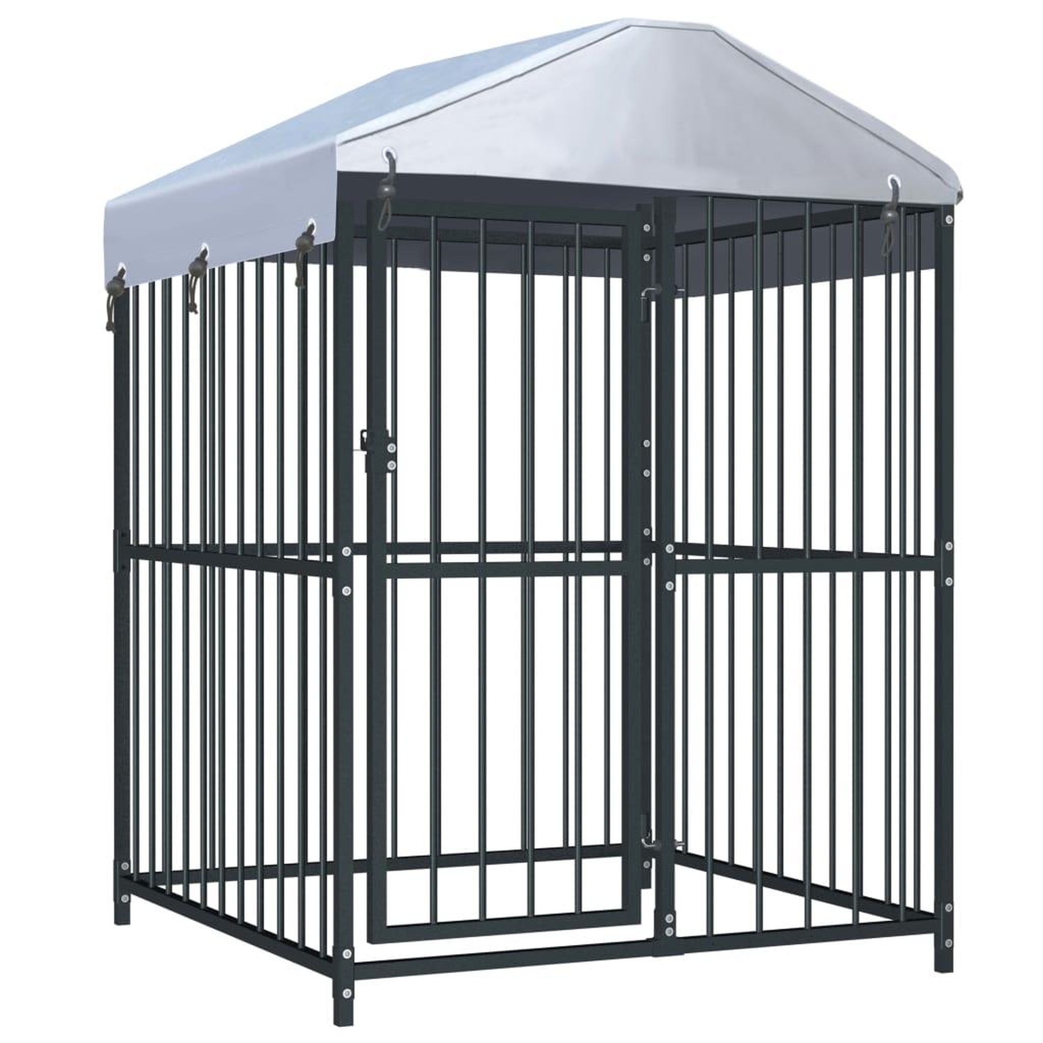 VIDAXL Chenil exterieur avec toit pour chiens 120 x 120 x 150 cm
