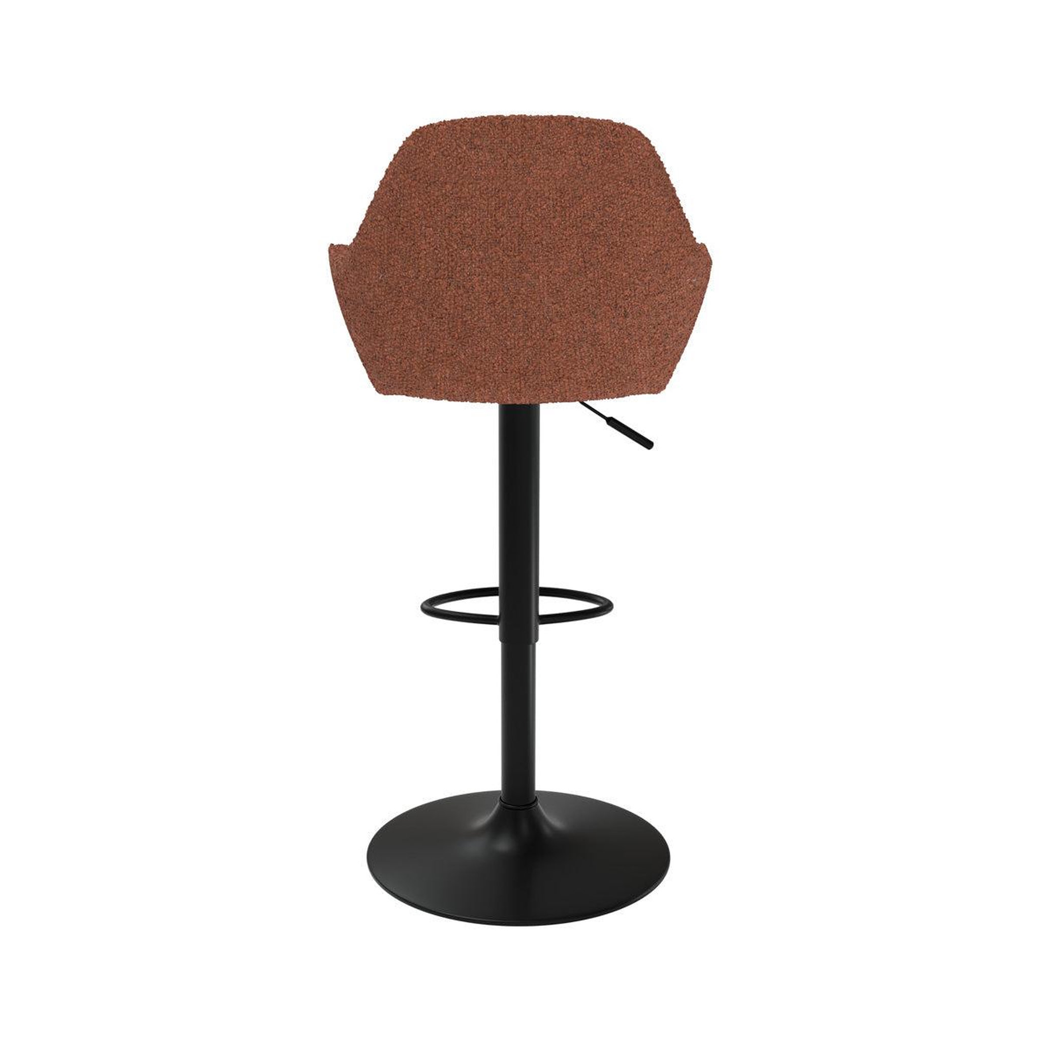 Voir la diapositive 5 : MAISON PAVANE Lot de 2 chaises de bar effet laine bouclette rouge brique 63/83 cm-adam