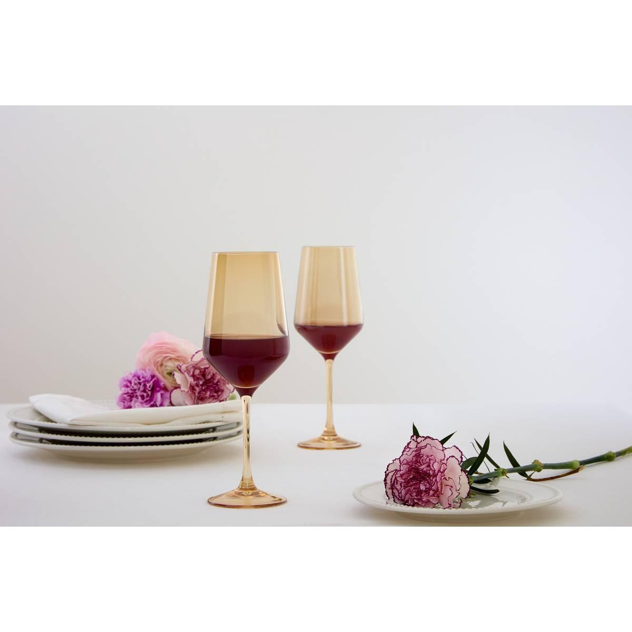 Voir la diapositive 5 : SECRET DE GOURMET Lot de 4 verres à vin  ambre  42cl ambre