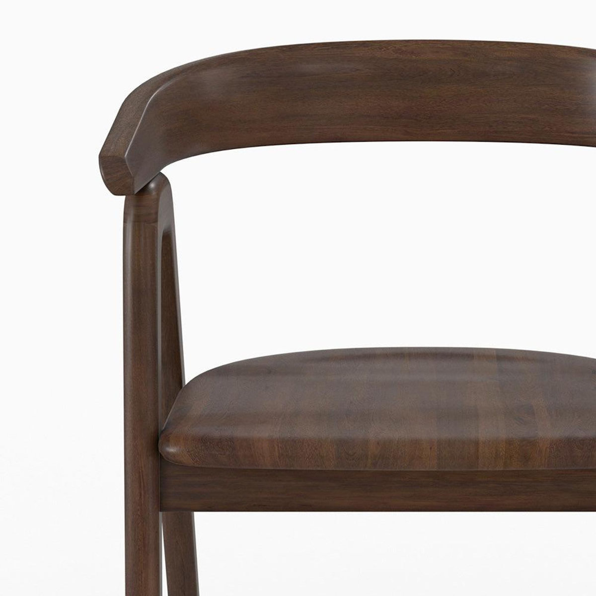 Rendez vous déco Chaise en bois d'hévéa foncé avec accoudoirs-Hawa