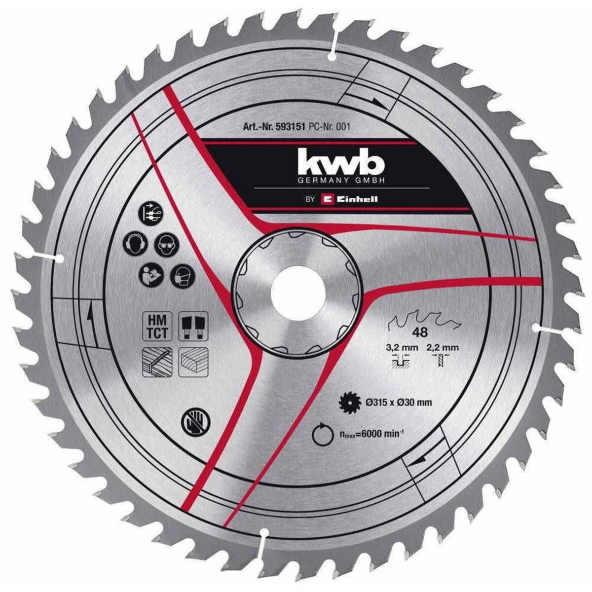 KWB Lame pour scie sur table diamètre 315x30x 3,0 mm, 40 dents