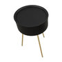 Voir la diapositive 2 : Paris Prix Table d'Appoint Avec Rangement  Blacky  65cm Noir & Or