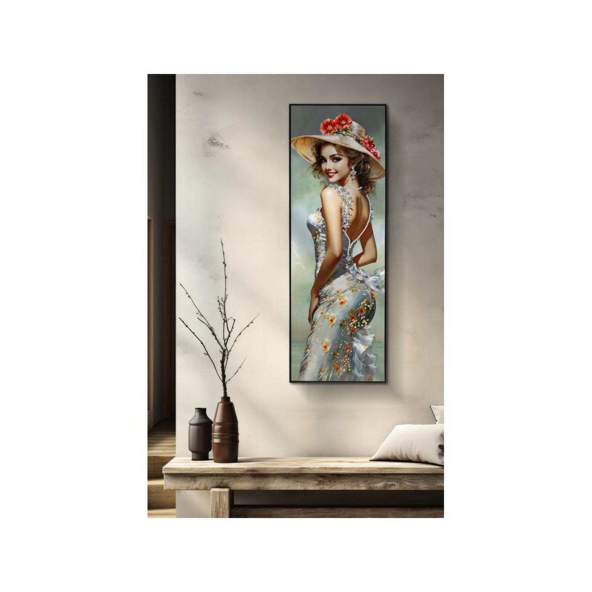 Voir la diapositive 6 : Paris Prix Tableau peinture  elegant ii  52x152cm multicolore