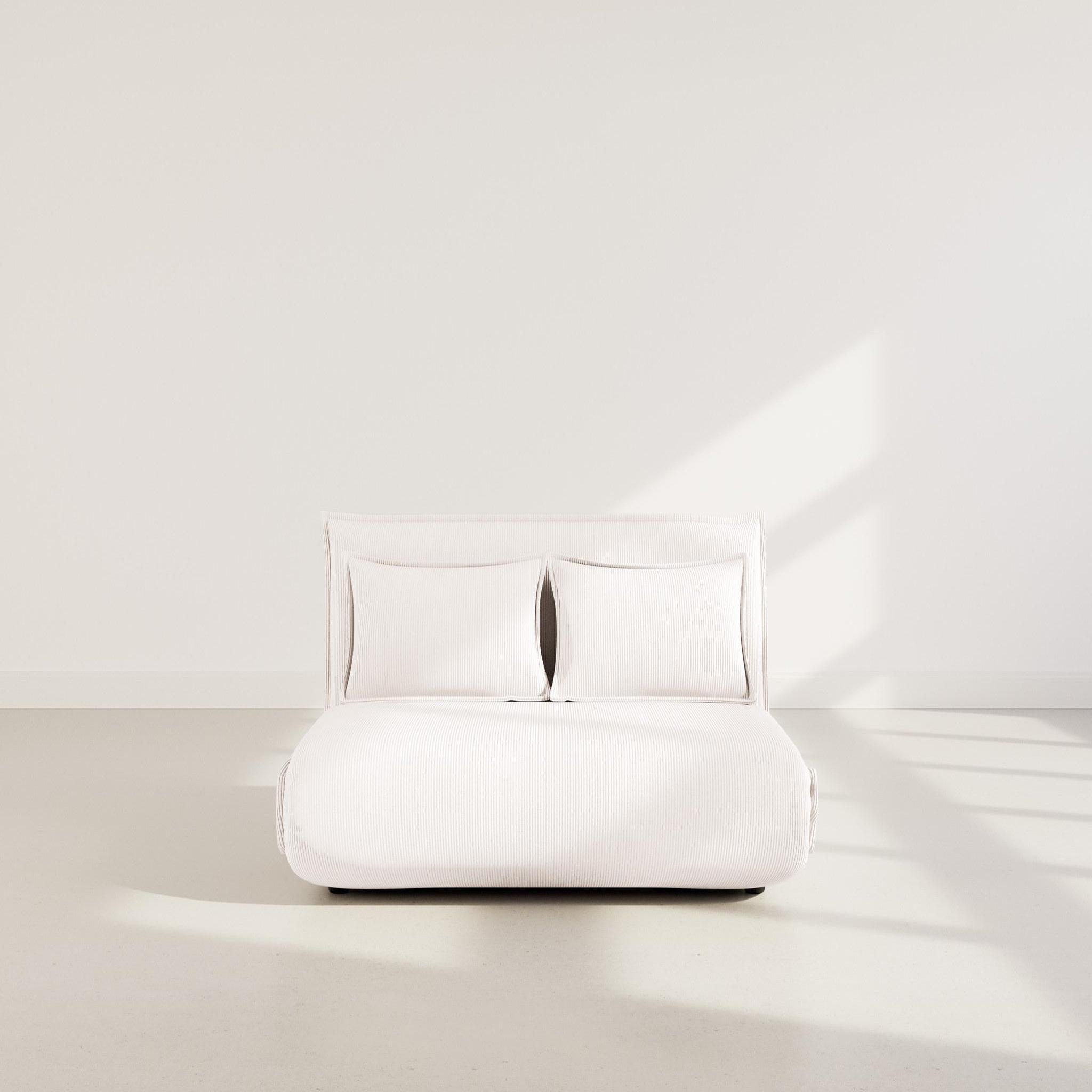 Voir la diapositive 5 : BEST MOBILIER Candice - banquette 2 places convertible clic-clac en velours côtelé