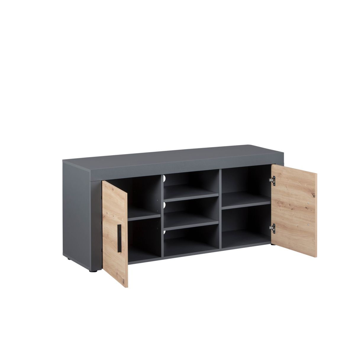 Meuble TV 2 portes 3 niches L134 cm BETO