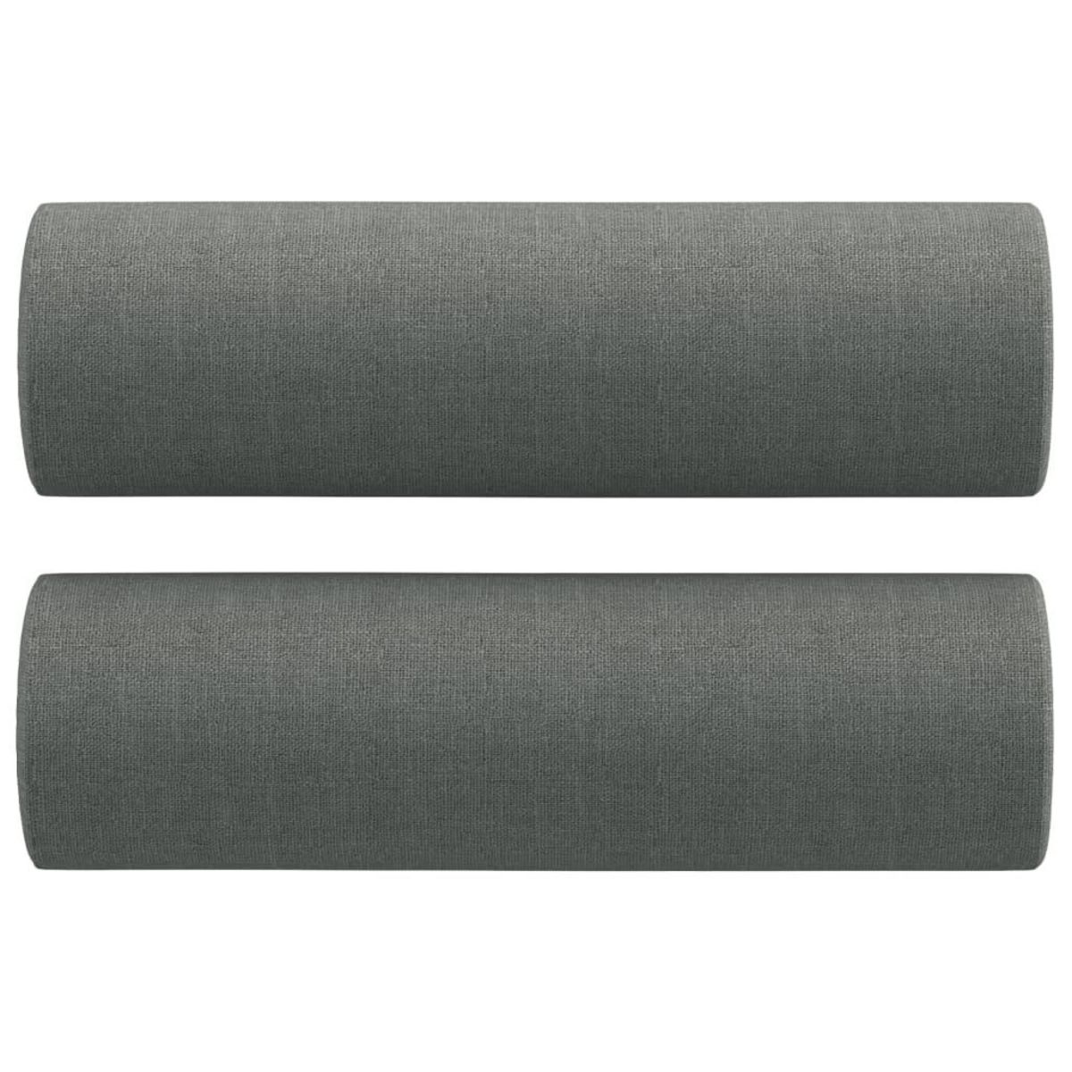 VIDAXL Coussins decoratifs lot de 2 Gris fonce Ø15x50 cm Tissu