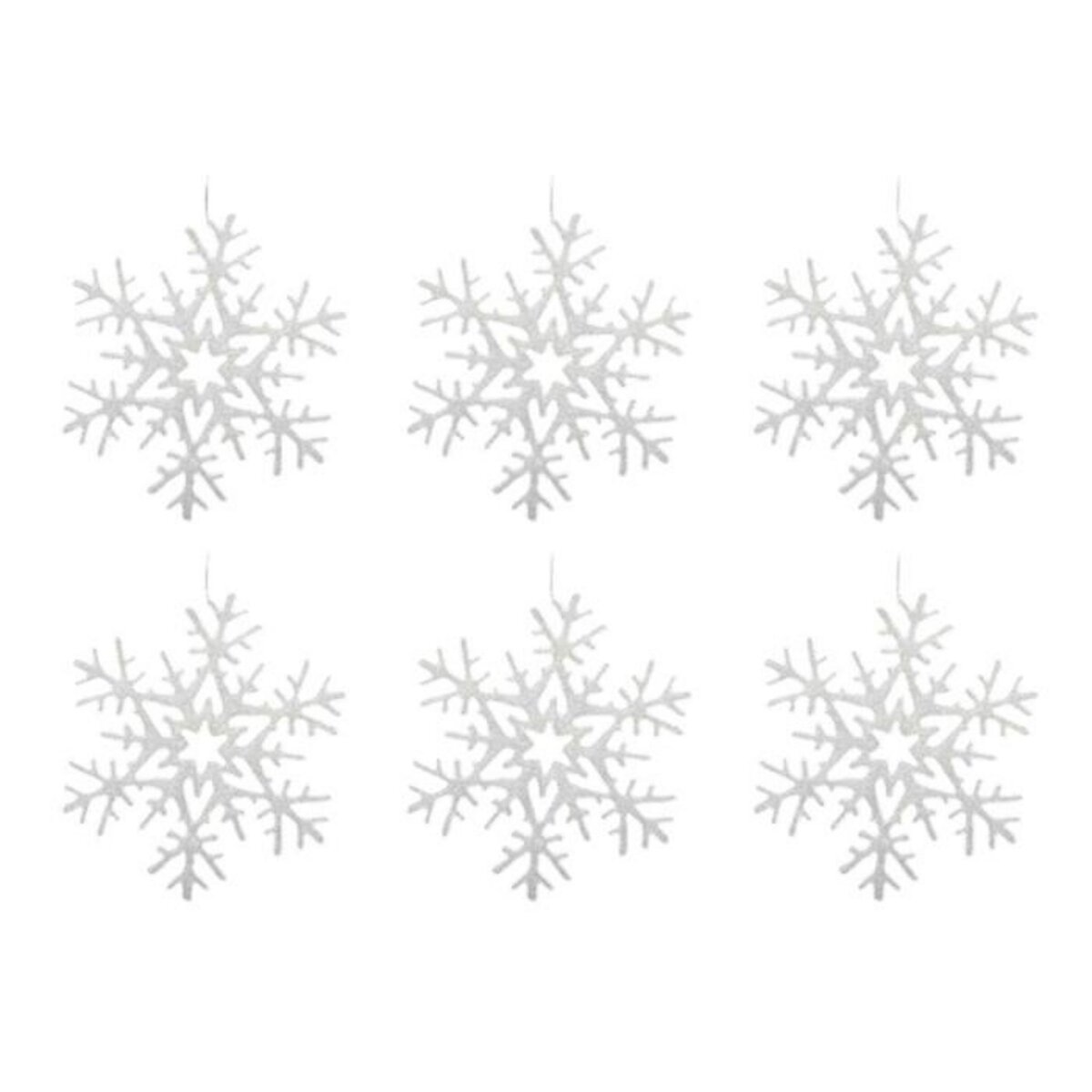 FEERIC LIGHT & CHRISTMAS Décoration de Noël 6 Flocons  Polaire  20cm Blanc
