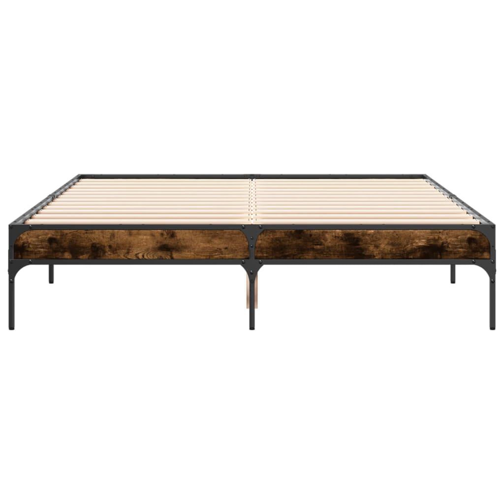 Voir la diapositive 4 : VIDAXL Cadre de lit sans matelas chene fume 120x200 cm