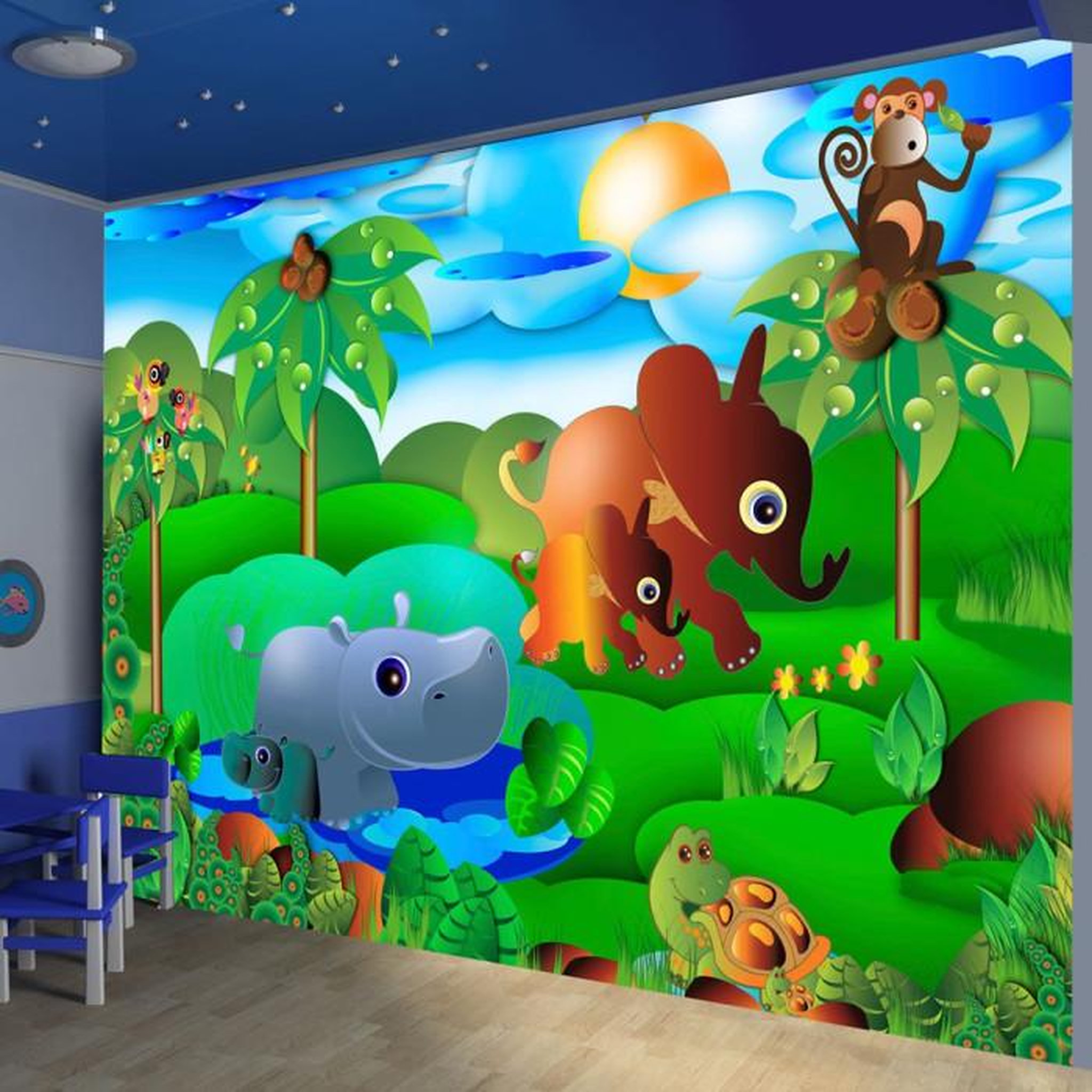 Paris Prix Papier Peint  Animal Family. Coloris disponibles : Multicolore