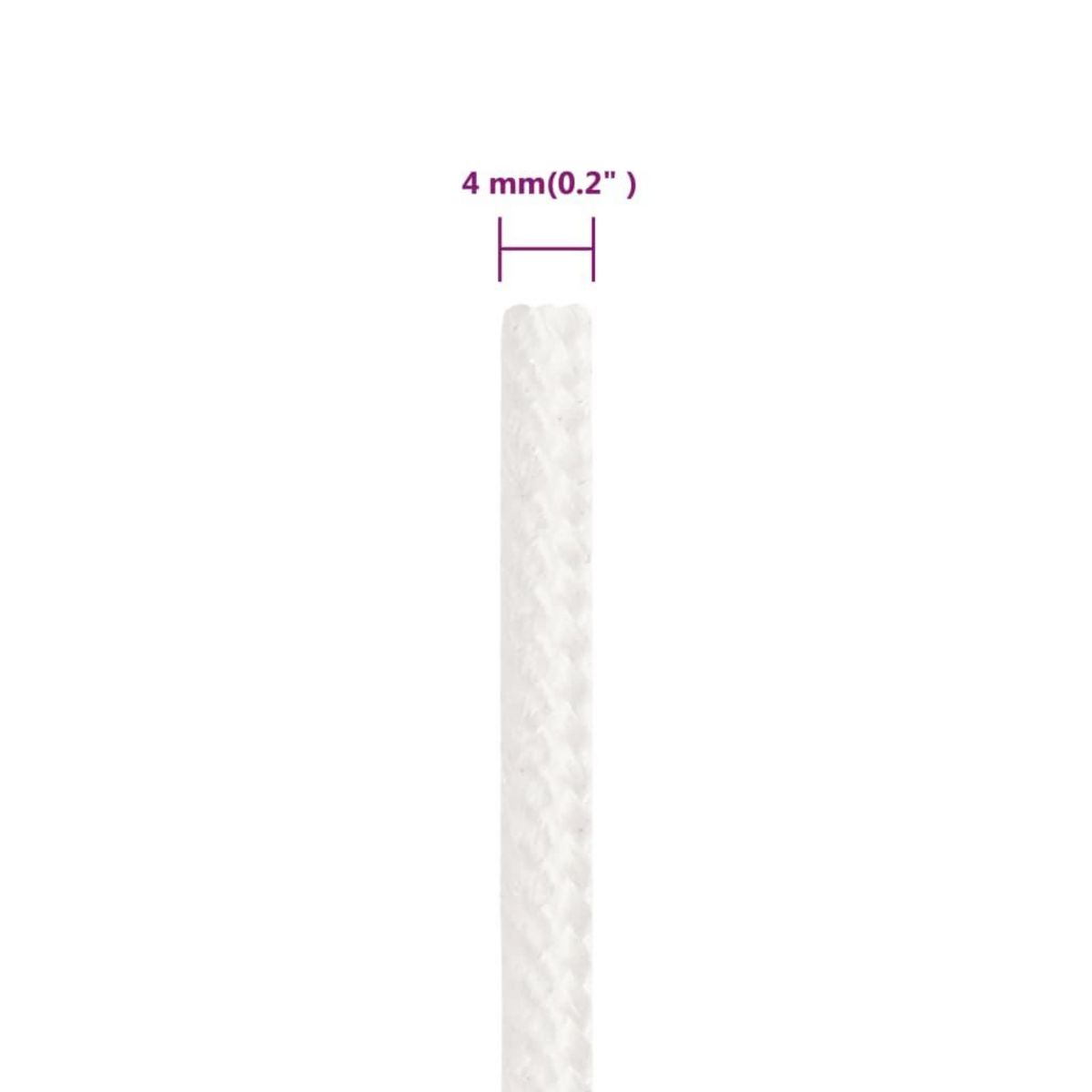VIDAXL Corde de bateau Blanc complet 4 mm 25 m Polypropylene