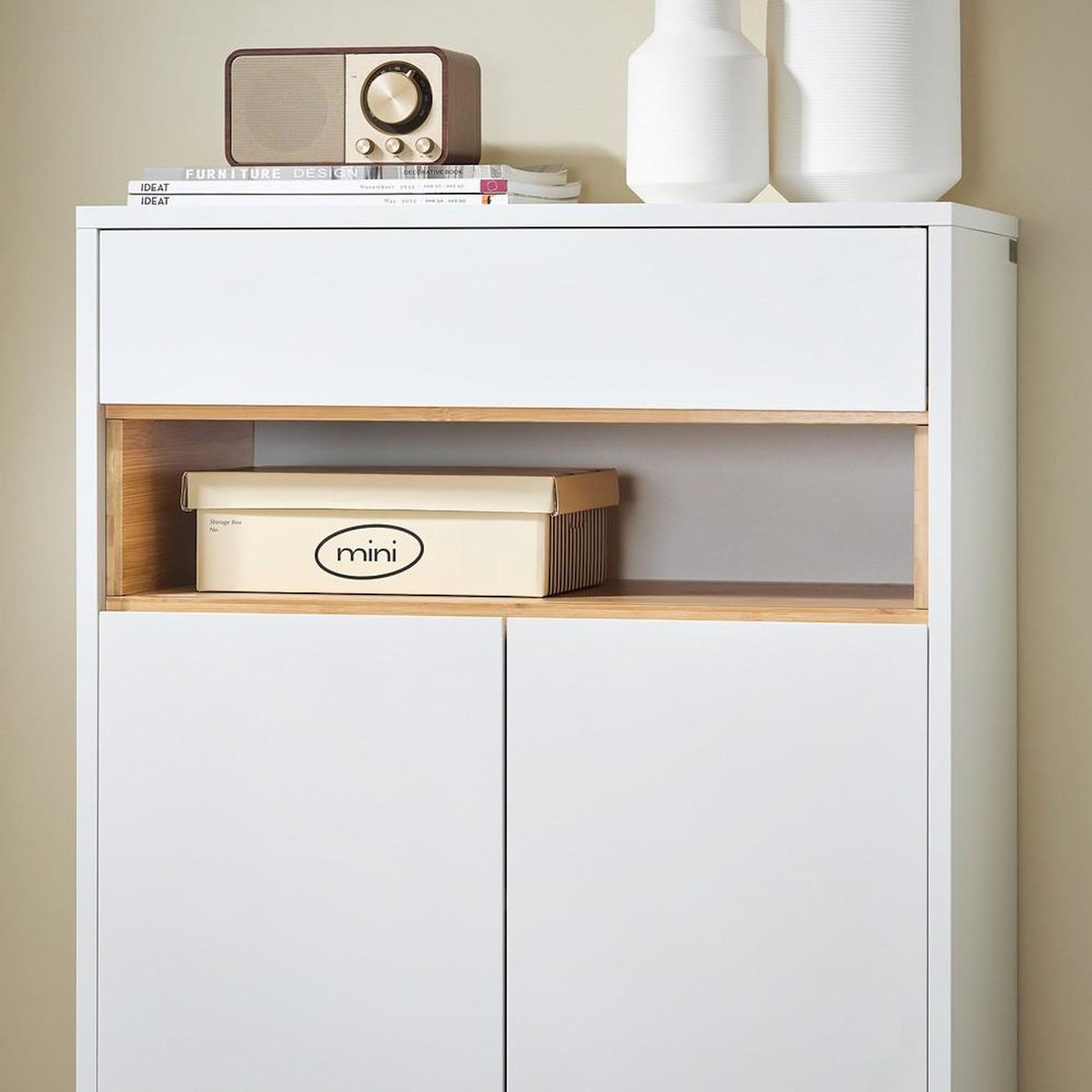 SOBUY SoBuy - Meuble À Chaussures avec un tiroir - Blanc - 60x34x85cm - Nordique - FSB97-NW