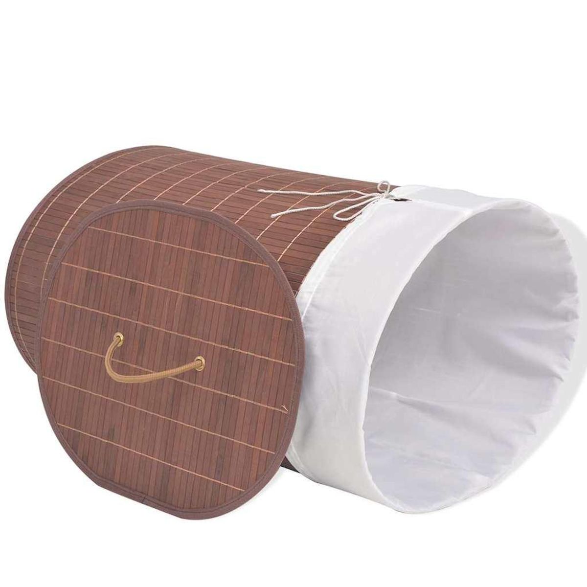 VIDAXL Panier a linge ovale Bambou Marron