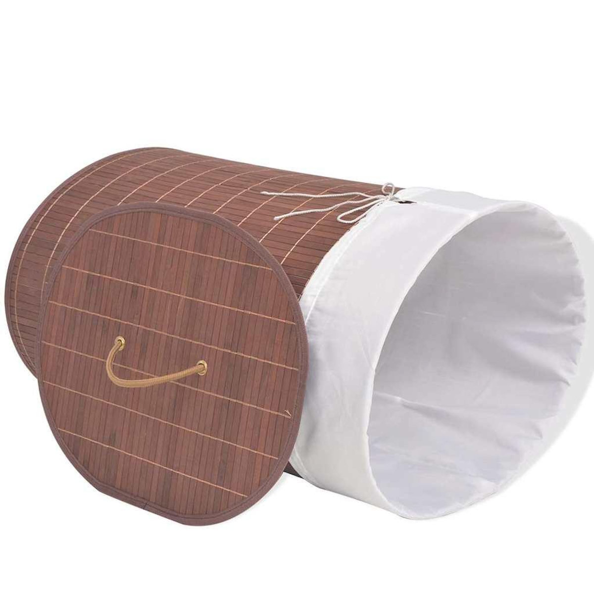 VIDAXL Panier a linge ovale Bambou Marron