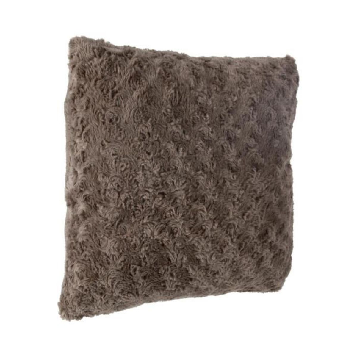 ATMOSPHERA Coussin Imitation Fourrure  Bouclée  45x45cm Taupe