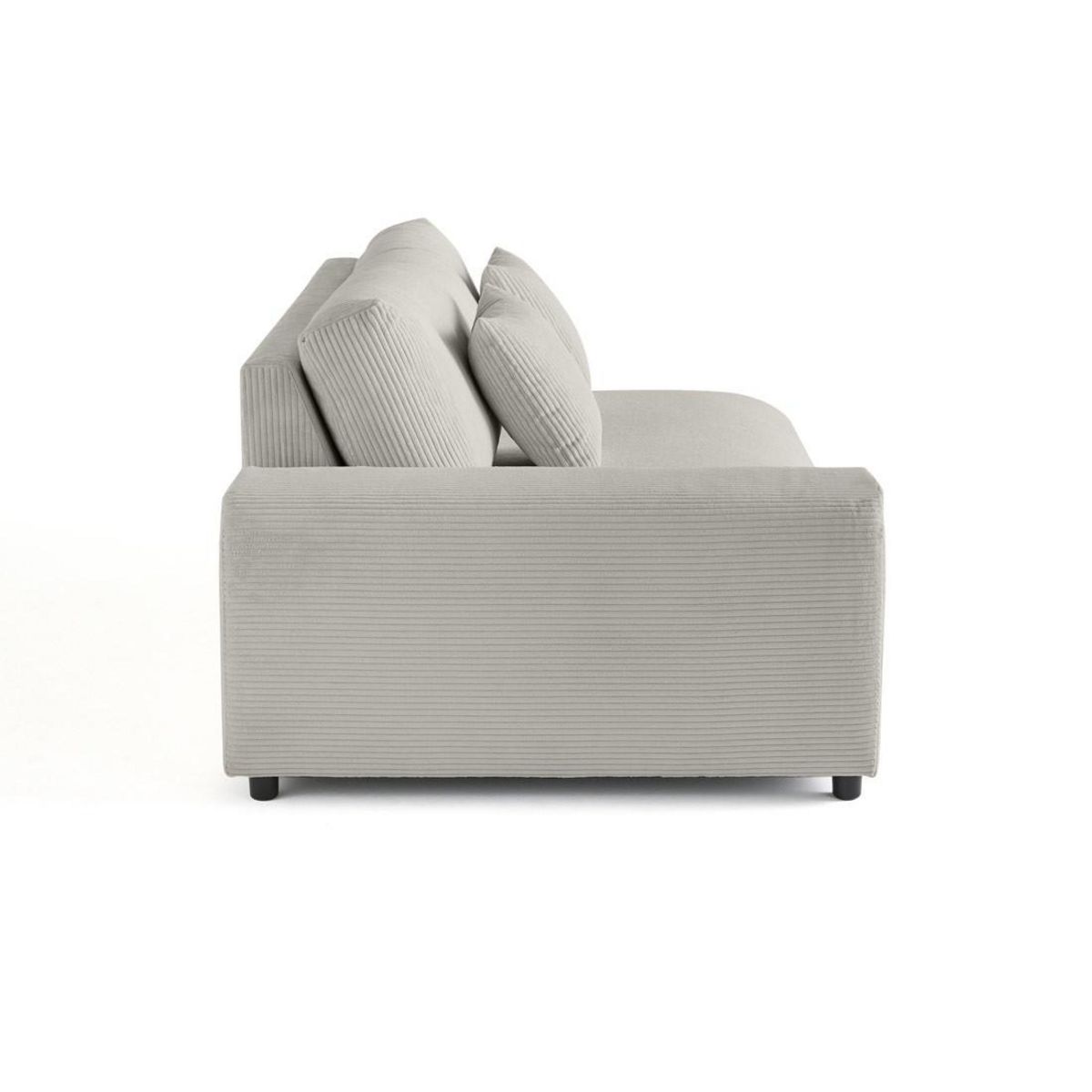 LISA DESIGN Garance - module d'assise 3 places avec accoudoir gauche - en velours côtelé