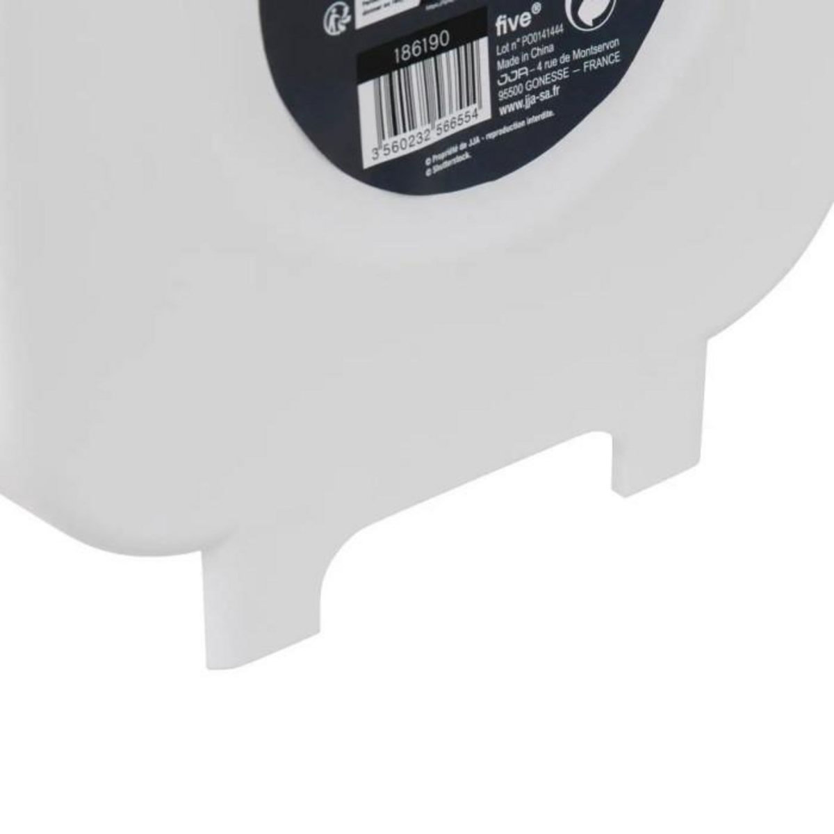 FIVE Poubelle de Cuisine  Rétractable  8L Blanc & Gris