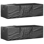 VIDAXL Sacs de rangement pour coussins de jardin 2 pcs noir