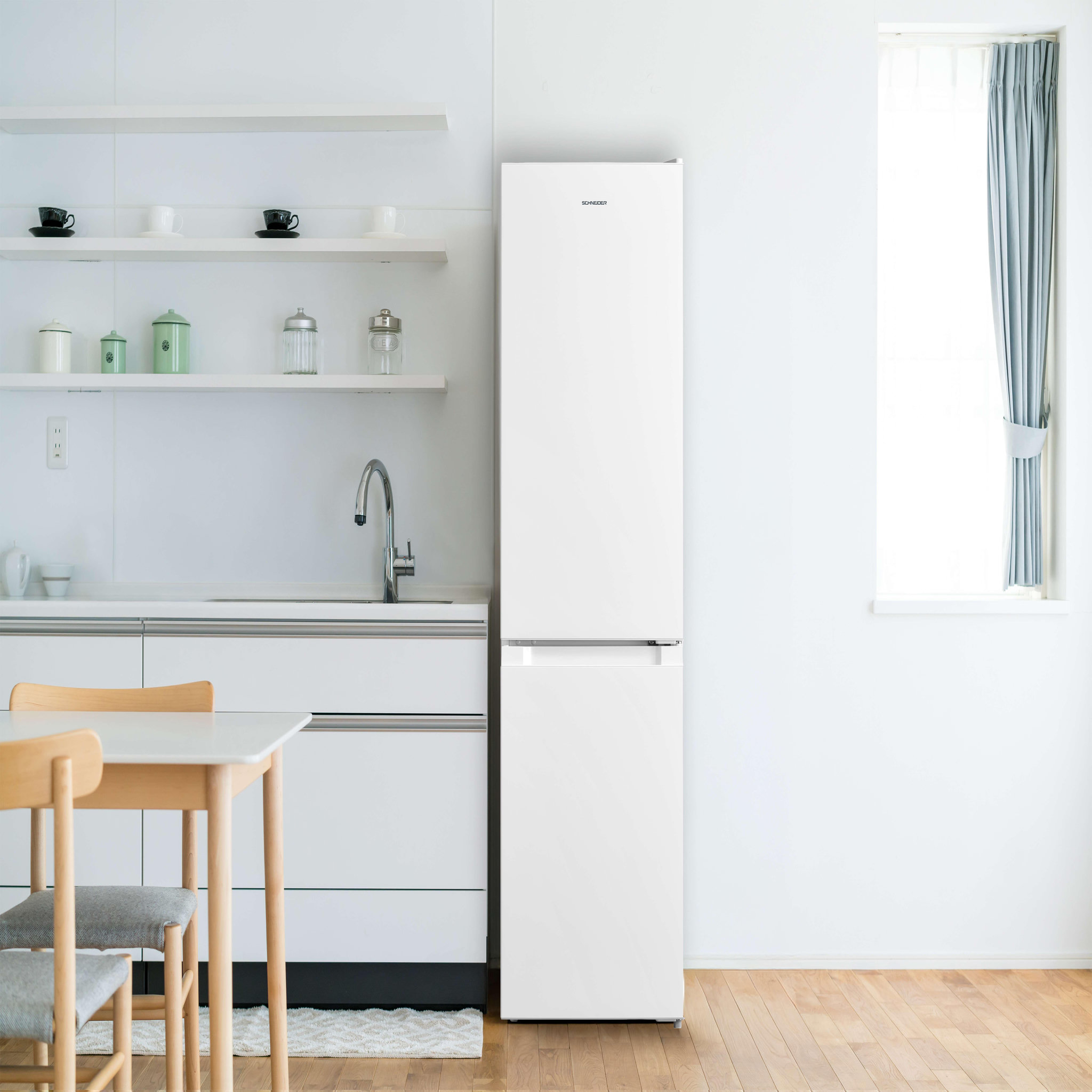 Voir la diapositive 2 : SCHNEIDER Réfrigérateur combiné 174L Blanc - SCCB174LFEW