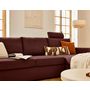 Voir la diapositive 4 : BEST MOBILIER Barrie - canapé d'angle réversible 4 places avec têtière amovible en tissu