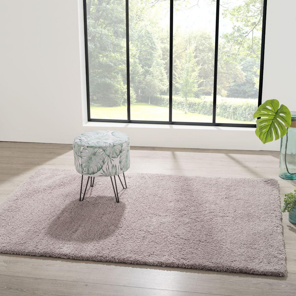ATMOSPHERA Tapis douceur en microfibre Agatha - 170 x 120 cm - Couleur lin