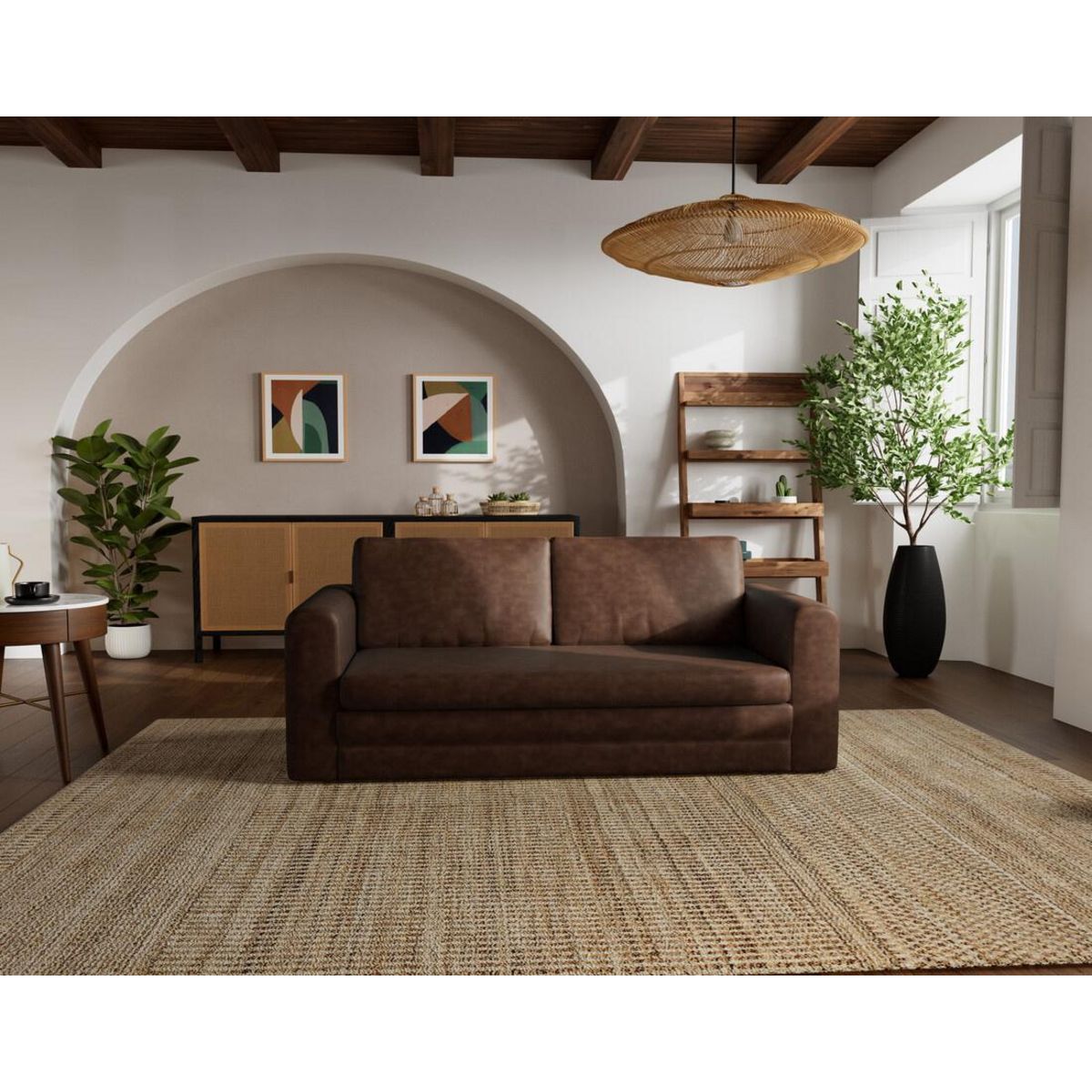 BEST MOBILIER Marilia - canapé 2 places convertible déplimousse en simili