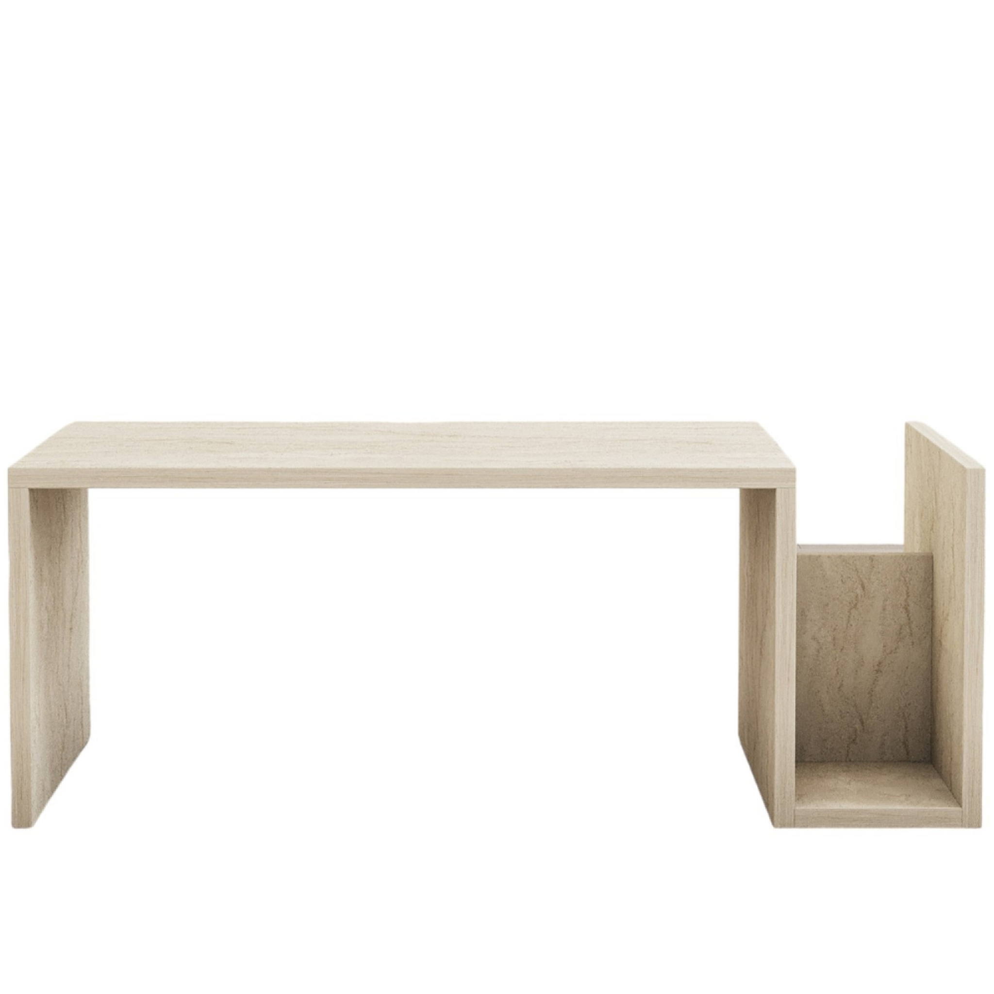 CONCEPT USINE Table basse en bois effet pierre avec porte magazines melmo