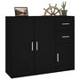 Voir la diapositive 5 : VIDAXL Buffet Noir 91x29,5x75 cm Bois d'ingenierie
